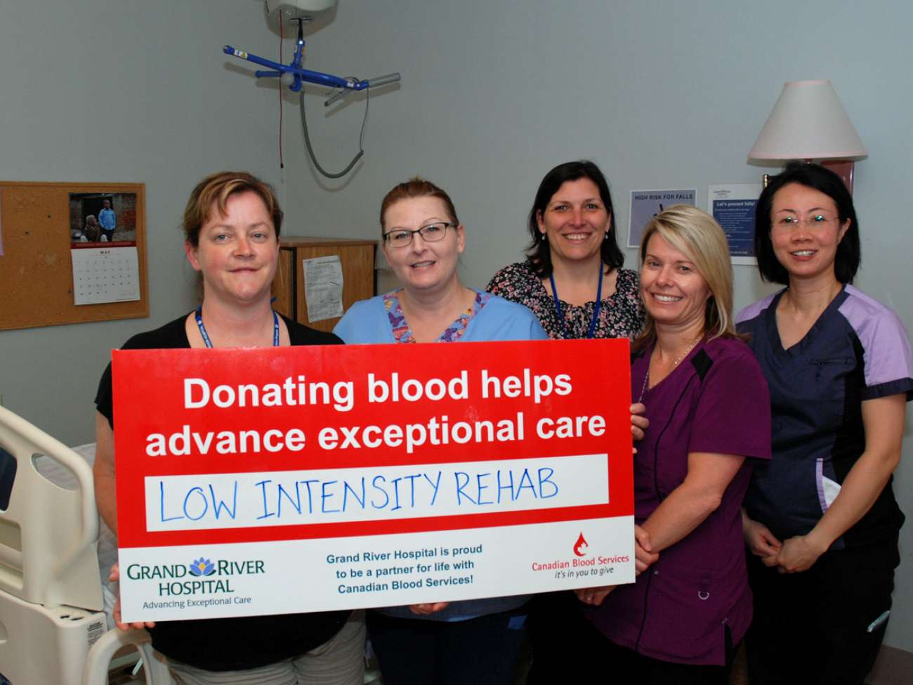 Rehabilitation staff support GRH's blood donation goals.