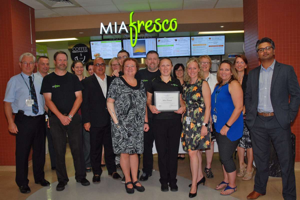 Several GRH staff members joined Mia Fresco staff to celebrate their award win.