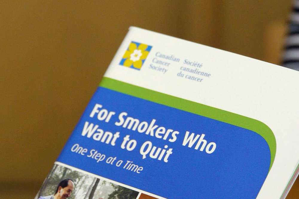 A picture of the cover of a stop smoking pamphlet