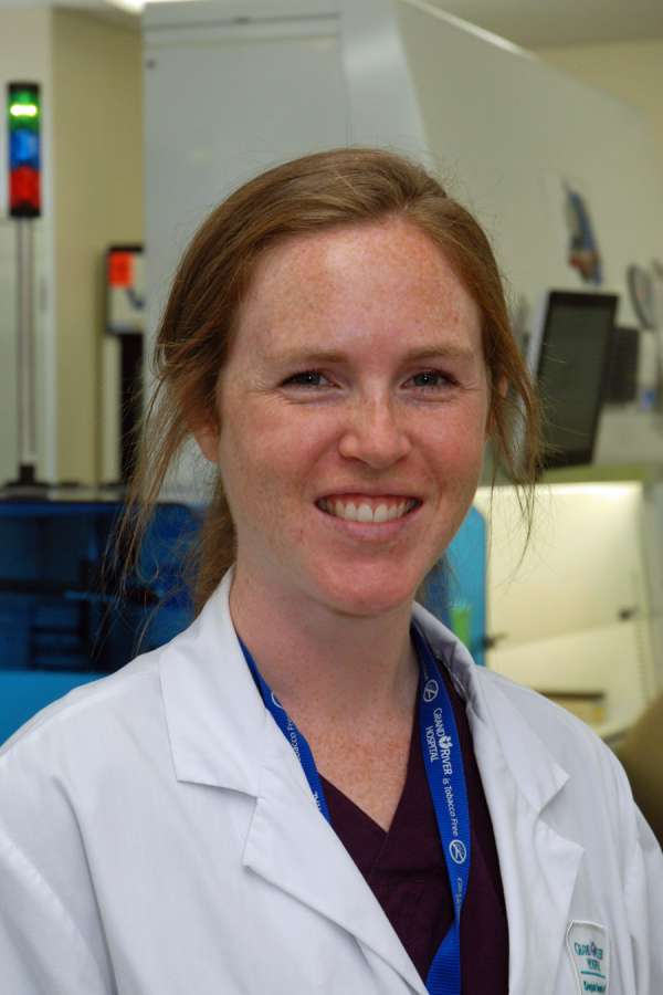 A portrait of GRH laboratory technologist Deanna Boulton