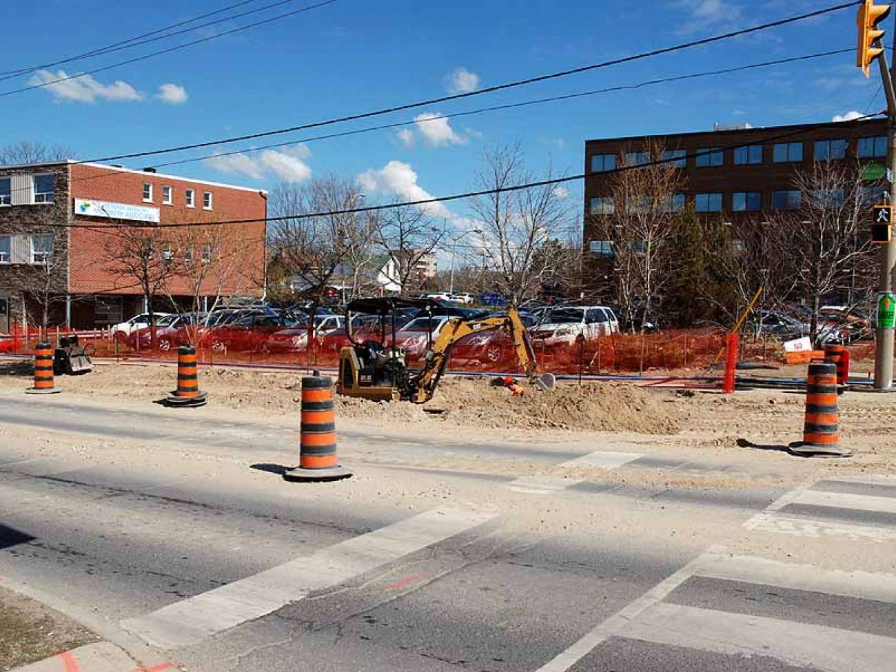 May 2015: street demolition and reconstruction underway