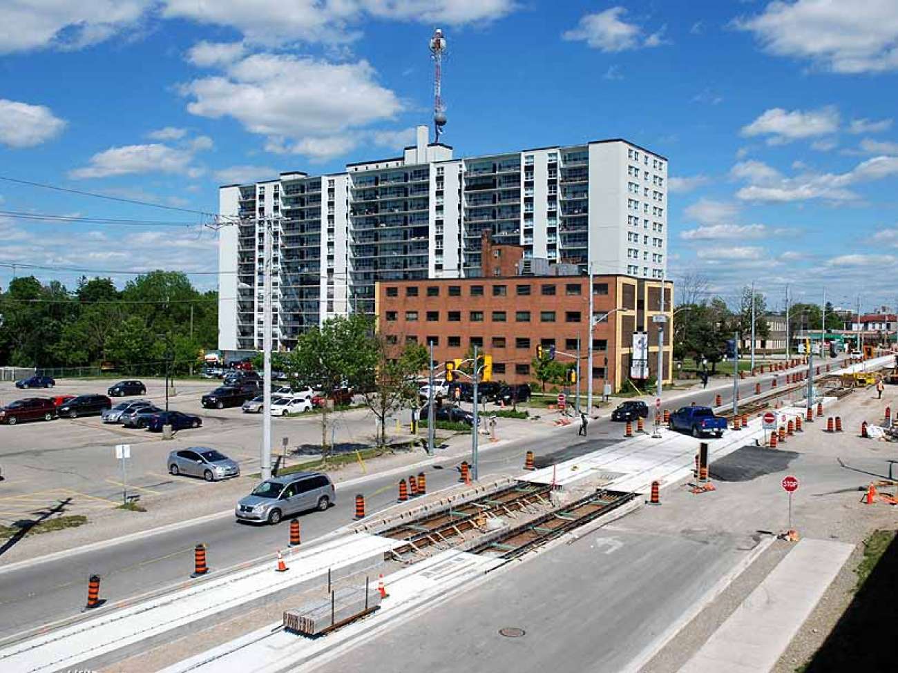 June 2016: track taking shape at King and Green streets