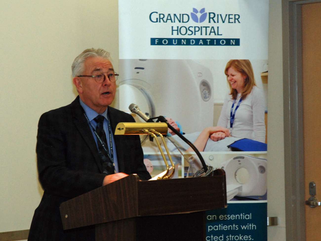 GRH CEO Malcolm Maxwell thanks donors for supporting the new CT scanner.
