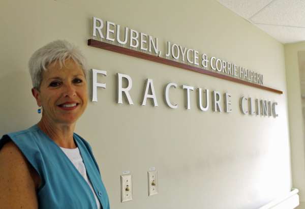 Joanne Bulkiewski stands outside of GRH's fracture clinic