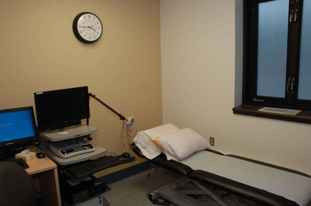 An examination room for outpatient rehabilitation at GRH's Freeport Campus