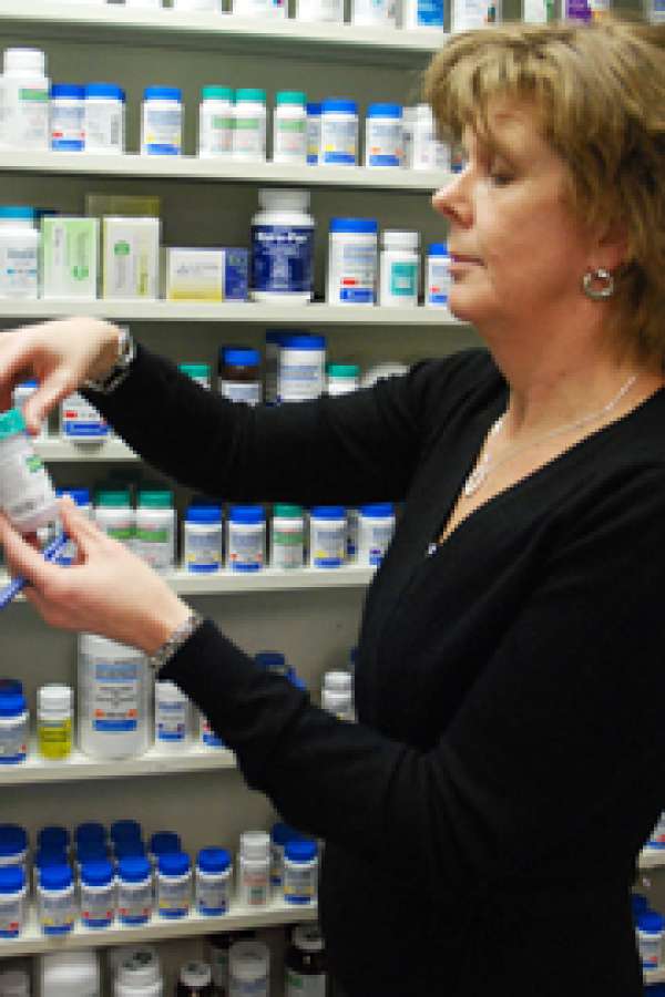 A pharmacist in GRH's health care centre retail pharmacy