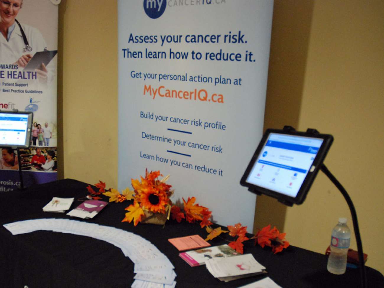 Cancer Care Ontario's MyCancerIQ display was among more than a dozen health education and research displays at the meeting