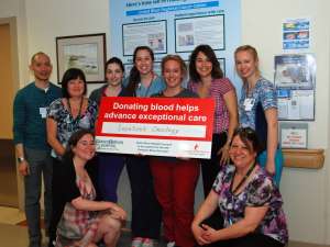 Inpatient oncology staff support our blood donation efforts