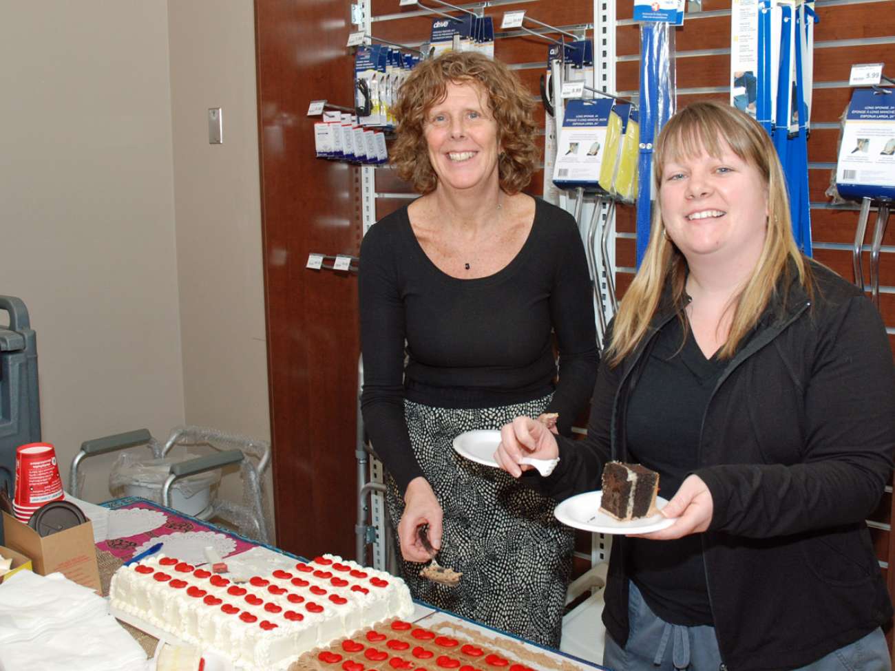 Pharmacist Sandy and pharmacy technician Andrea welcomed members of the hospital community to tour the renovated pharmacy.