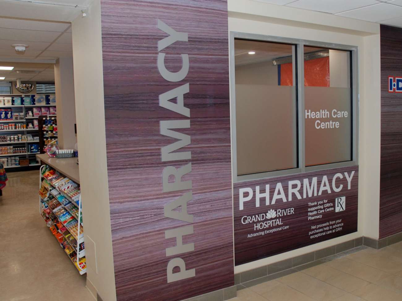 Health Care Centre Pharmacy is located right inside the KW Campus main lobby, at 835 King Street West. Net proceeds from the pharmacy support care at GRH.