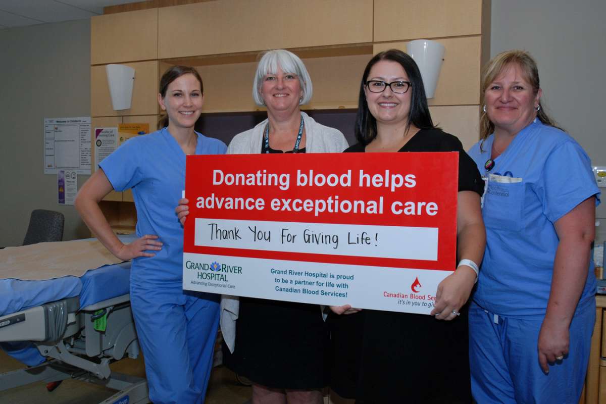 Carla Sluser With The Canadian Blood Services Sign In Childbirth