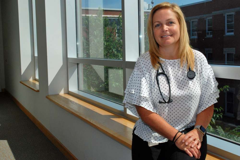 A portrait of Corina Gebauer in GRH's cancer centre