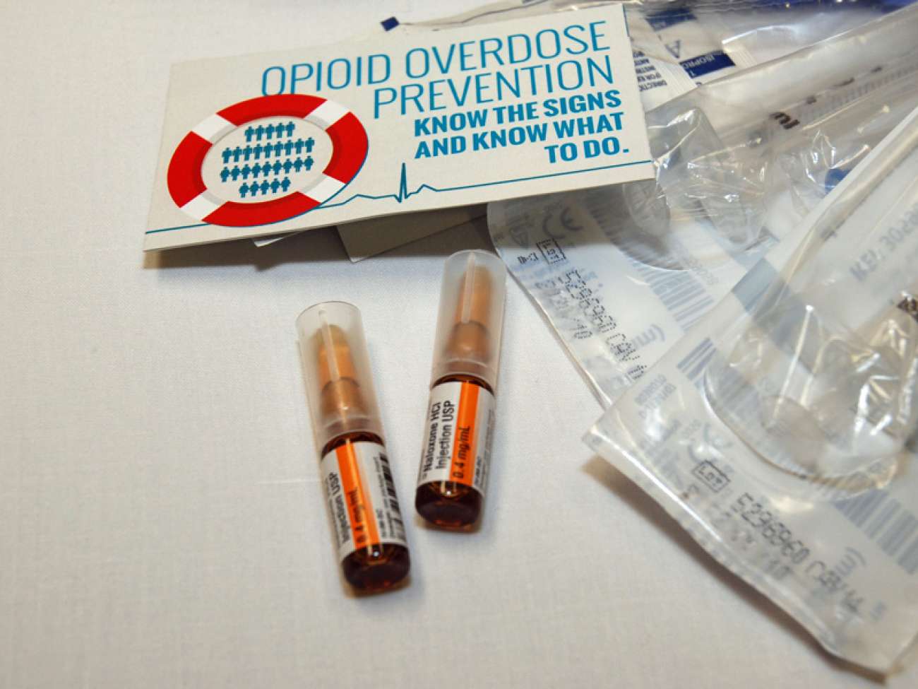 Each naloxone rescue kit includes two doses of the medication.