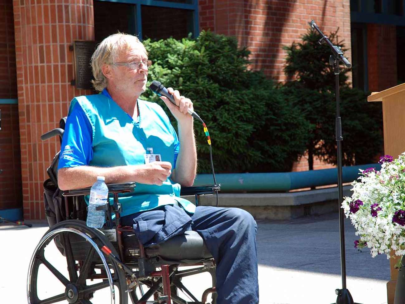 Former patient Brian Grant, now a volunteer at Freeport