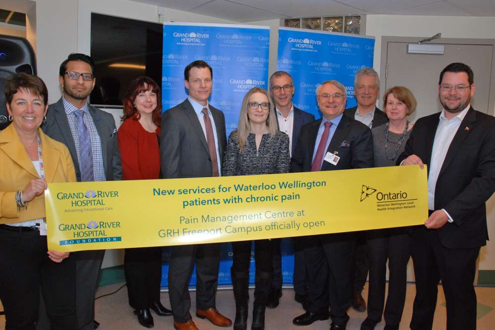 Community representatives cut the banner to officially open the new pain management centre at GRH's Freeport Campus