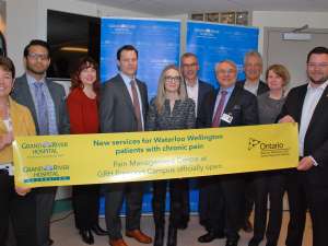 Community representatives cut the banner to officially open the new pain management centre at GRH's Freeport Campus