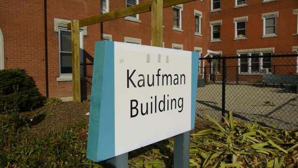 A sign of GRH's Kaufman Building