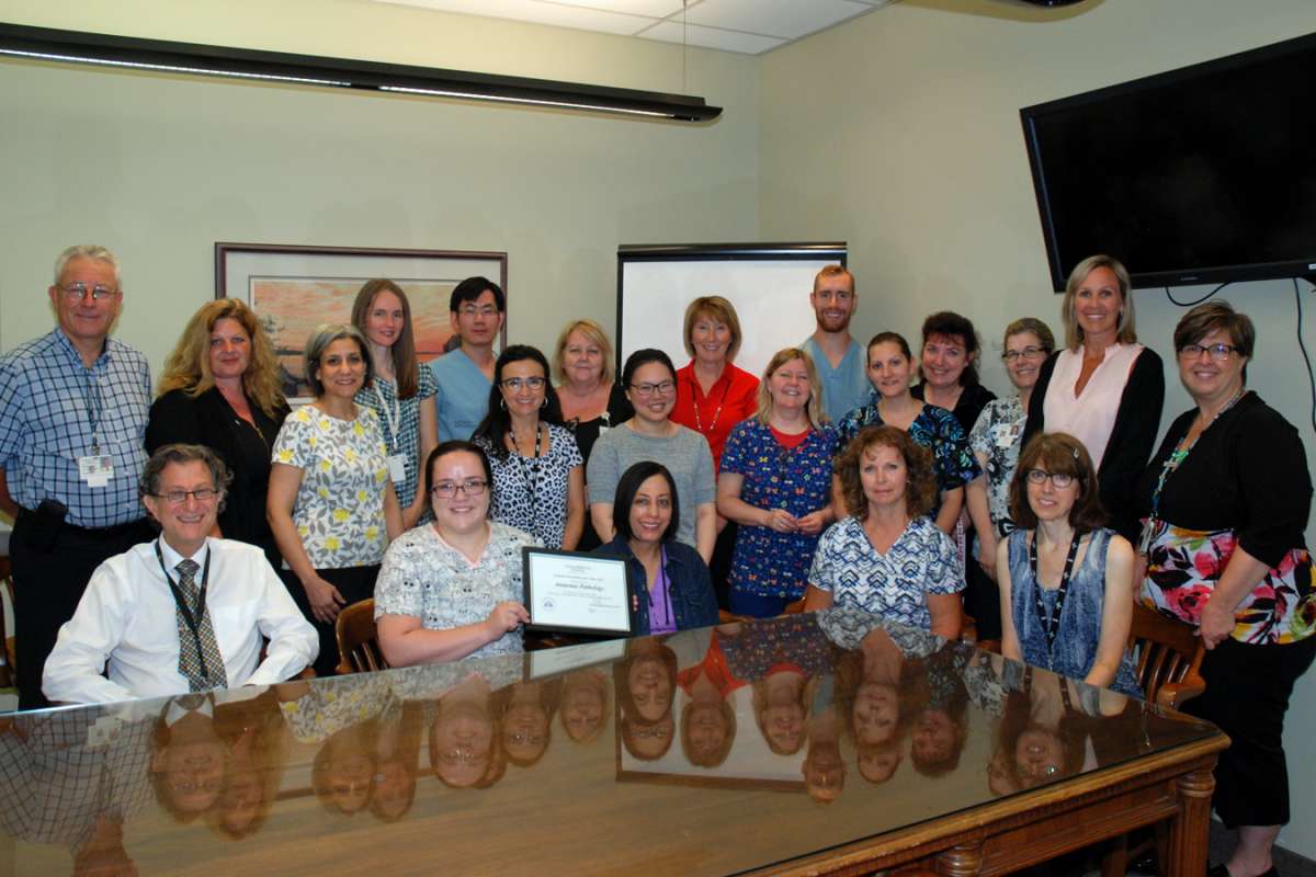 GRH's pathology team celebrating their award of excellence win