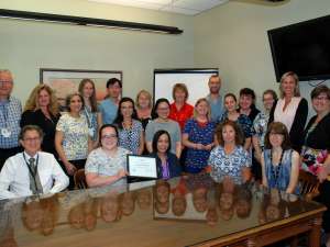 GRH's pathology team celebrating their award of excellence win