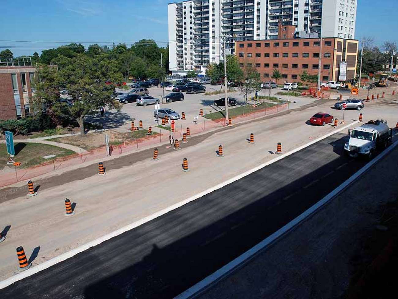 September 2015: Paving near the KW Campus parking garage