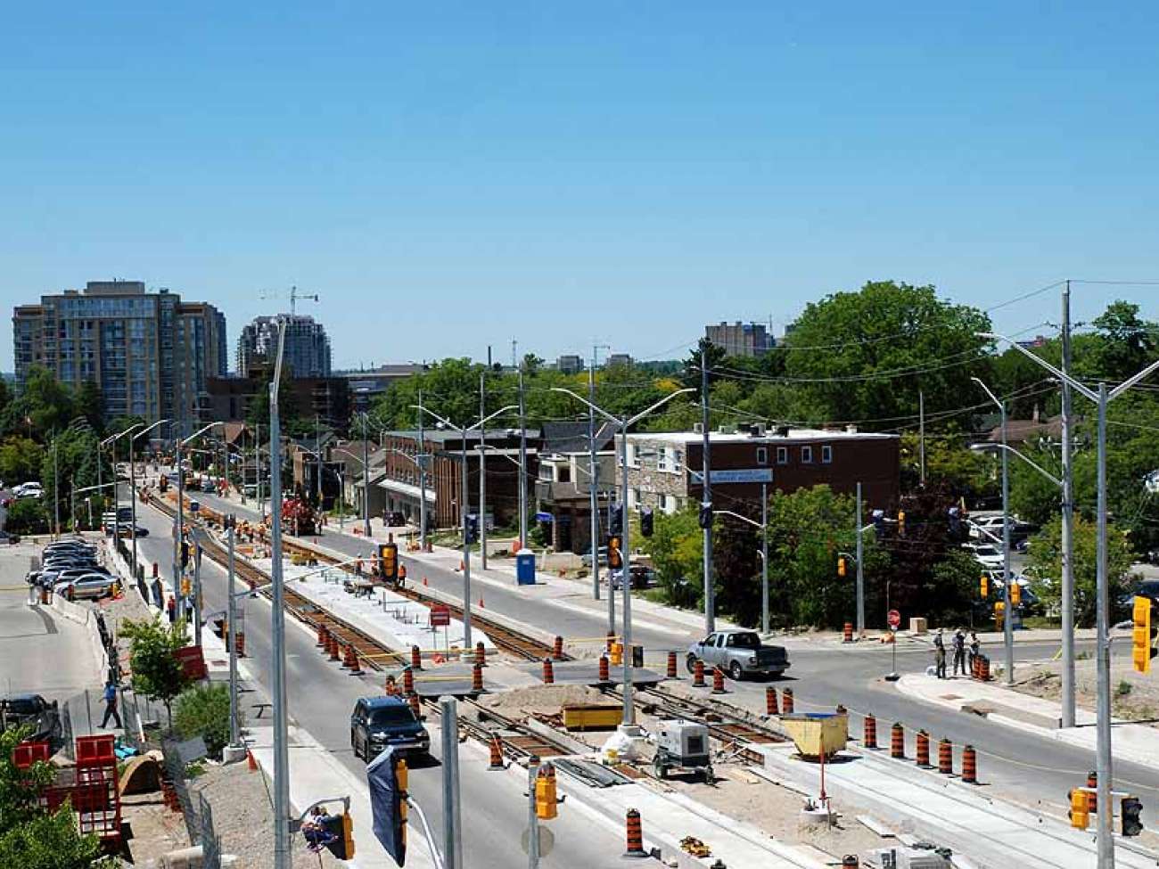 June 2016: construction continues up King toward Union Street