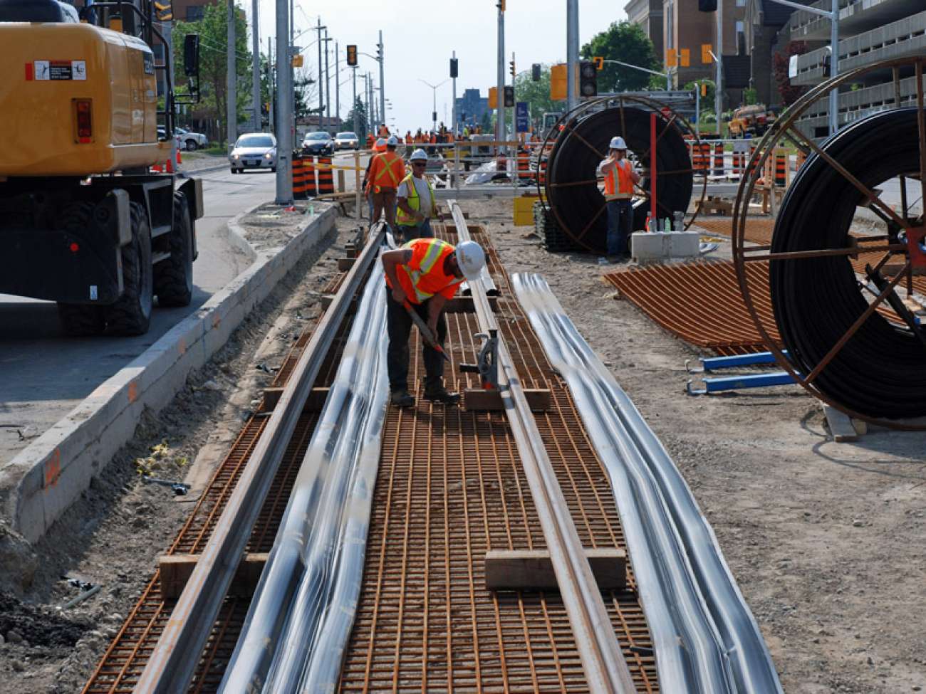 GrandLinq crews are hard at work on the ION track in front of GRH's KW Campus