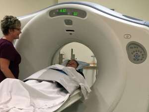 Patient care will continue on the hospital's remaining CT scanner as the new unit is installed