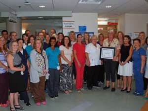 Nancy Evans from GRH's regional renal program stands with her regional renal program team-mates