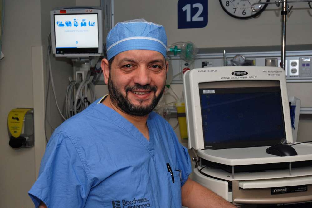 Dr Mohamed Husien stands in GRH's post-anesthetic care unit