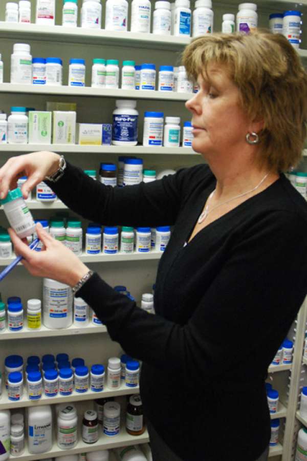 A pharmacist in GRH's retail pharmacy