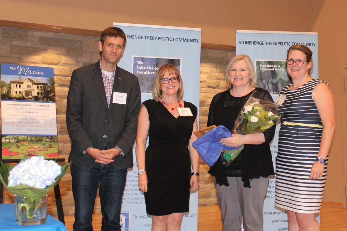 Pictured (left to right) are Stonehenge board chair Dr. Andrew Ekblad, executive director Heather Kerr, GRH's Christine McLellan and clinical director Kerry Manthenga.