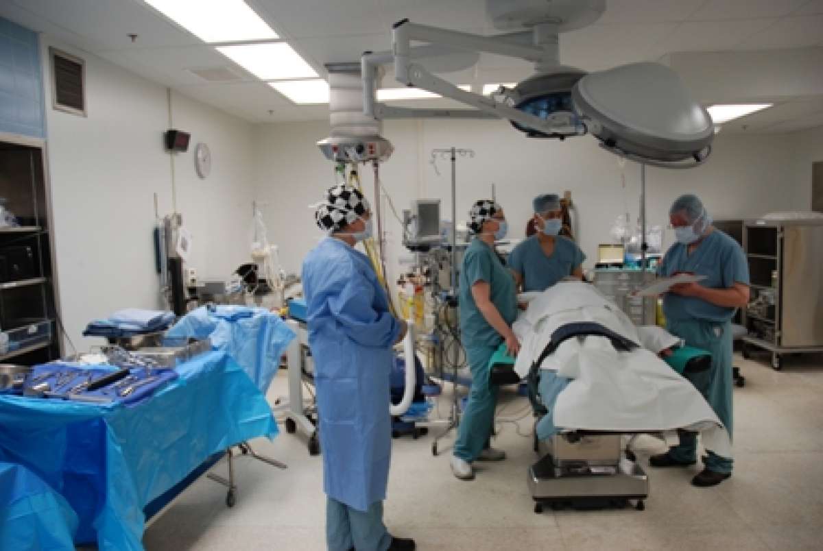 A photo of a patient being prepared for surgery in the operating room