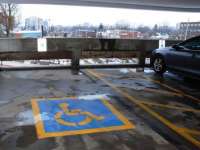 Accessible parking spots in the Grand River Hospital parking garage.thumbnail image.