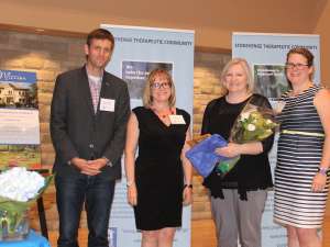 Pictured (left to right) are Stonehenge board chair Dr. Andrew Ekblad, executive director Heather Kerr, GRH's Christine McLellan and clinical director Kerry Manthenga.