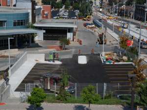 A photo of ION contruction in front of the hospital
