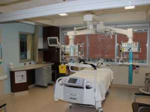 A picture of one of GRH's ICU rooms