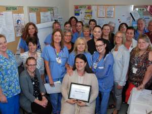 GRH award winner Sheri Douglas is pictured with members of the hospital's childbirth team