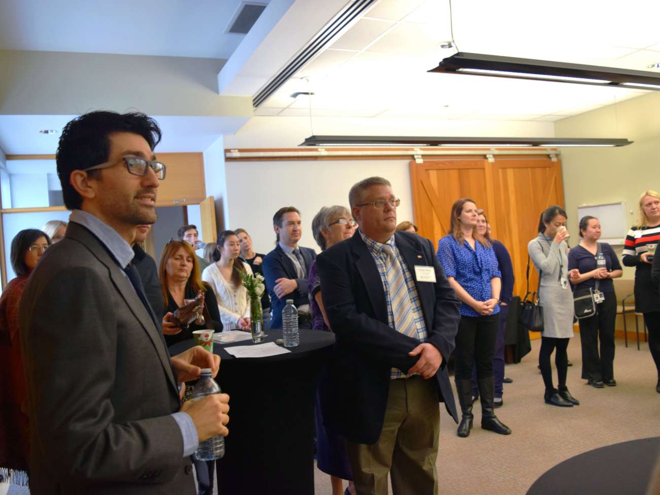 Guests gather to watch speakers from GRH and the University of Waterloo.